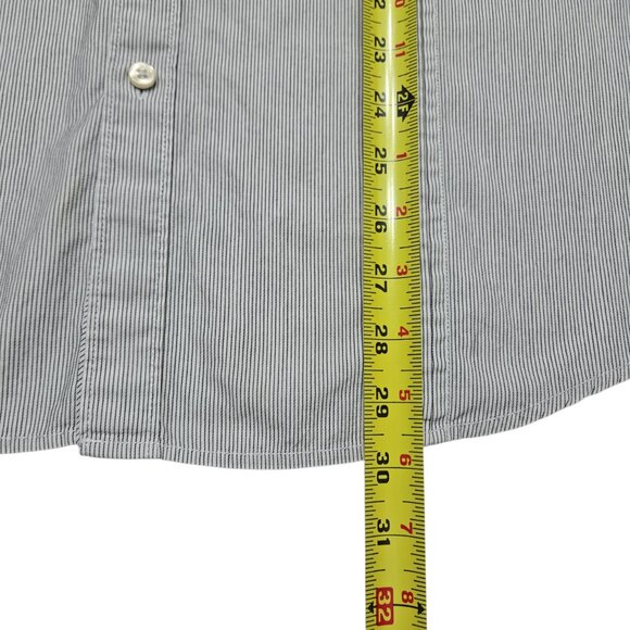 G by Guess Shirt Mens XL Gray Button Up Pinstripe Long Sleeve Pockets Western - Picture 5 of 14